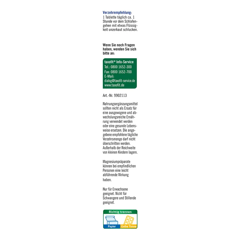 shopapotheke taxofit® Magnesium 500 Nacht + Melatonin Tägliche Deals